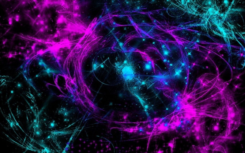 warm, 720P, hd, constellation, kolorz, tied, colors, purple, abstract, illustration, teal, pink, pink colors, blue