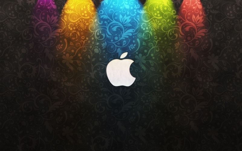 floral pattern, nature, colored, apple, assorted, 1080P, design, abstract, logo, shape, illuminated, night, indoors, wall - building feature, pattern