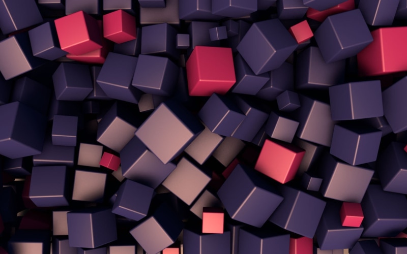 backgrounds, assorted, pink color, high angle view, pattern, abstract, digital, cubes, red, large group of objects, cluster, digital art, close-up