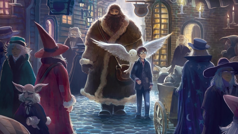 witch, potter, harry, owl, drawing, fantasy, hd, 1080P
