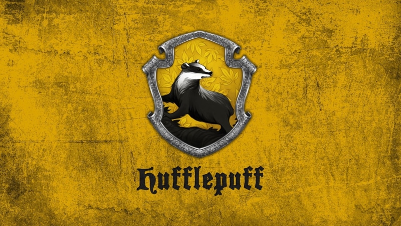 textile, male likeness, Badger, creativity, digital, art and craft, capital letter, Hufflepuff, wall - building feature, Harry Potter, western script, sign