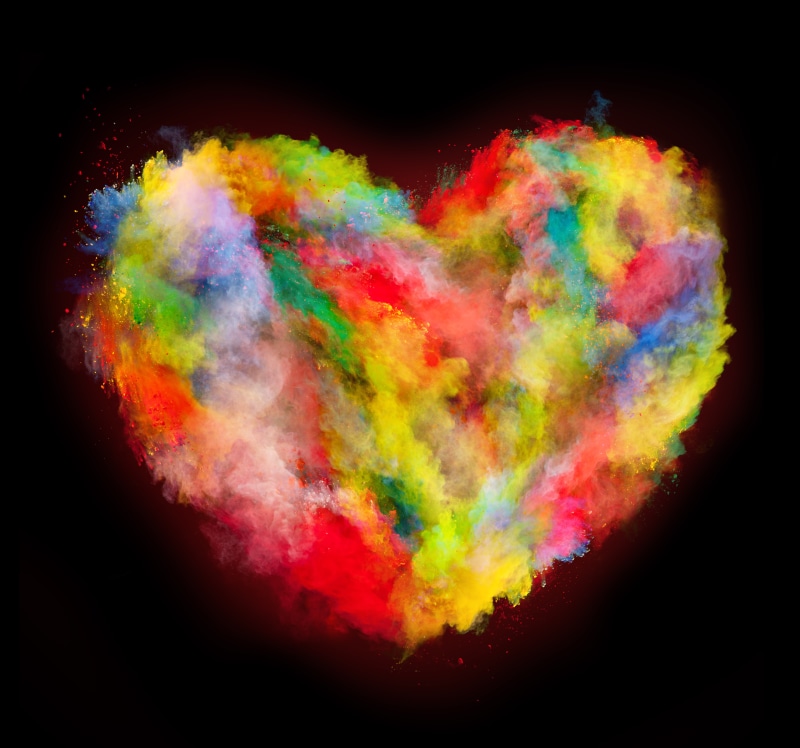 5K, red, powder, colorful, powder explosion
