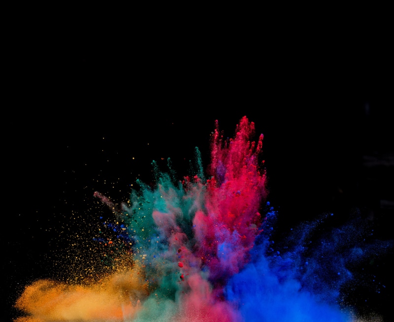 powder, powder explosion, 4K, colorful
