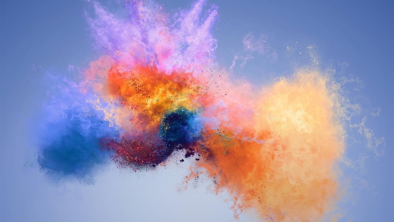 multi colored, smoke, colored background, exploding, color, impact, explosion, holi, motion, mid-air, red, art, blue, explosive material, talcum powder