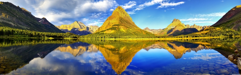 cloud - sky, outdoors, landscape, sky, idyllic, no people, Glacier National Park, green, reflection, mountain range, beauty in nature, photograph, scenics - nature