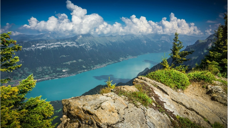 cloud, lake, nature, outdoors, national park, rock, mountainous landforms, tranquility, turquoise colored, remote, cloud - sky, bödeli, no people, day