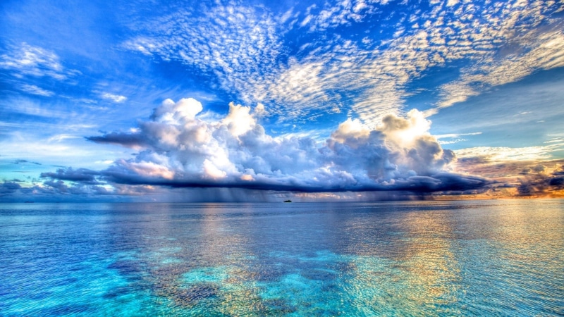 horizon, scenics - nature, relaxation, clear, outdoors, bay, landscape, island, power in nature, idyllic, beach, summer, wave, tropical, sun, scenic, scene