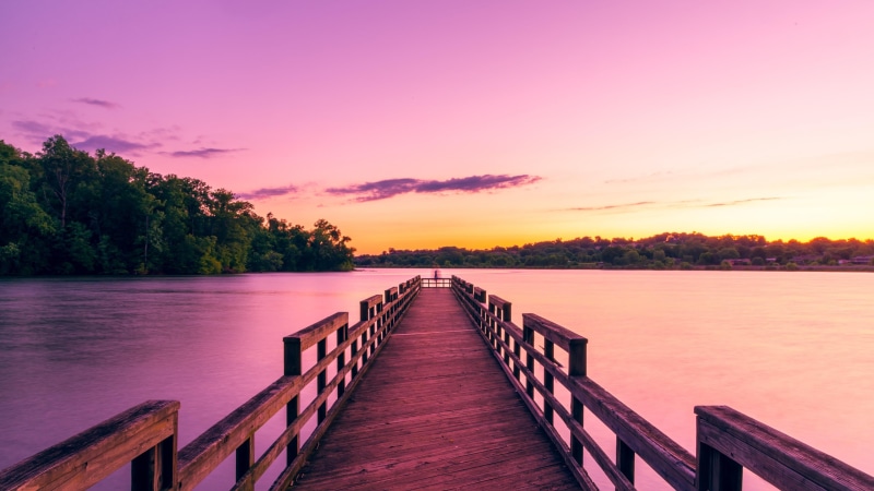 sky, water, plant, idyllic, direction, wood paneling, dawn, tennessee, wood - material, outdoors, united states, lake, tranquil scene, dock, watauga reservoir