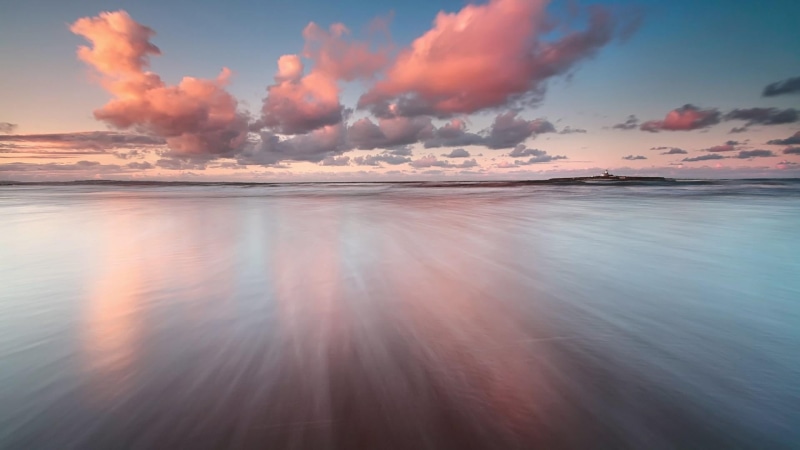 land, sea, afterglow, ocean, 1080P, horizon, outdoors, water, dramatic sky, no people, beach, idyllic, cloud - sky, wave, shore, dawn, scenics - nature