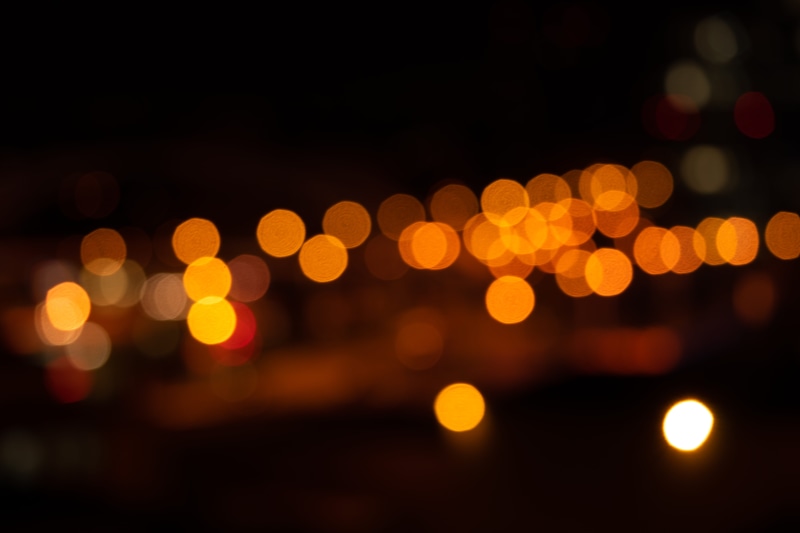 street, defocused, 5K, downtown District, photographic Effects, town, nightlife, multi Colored, blurry, cityscape, decoration, circle, orange, illuminated