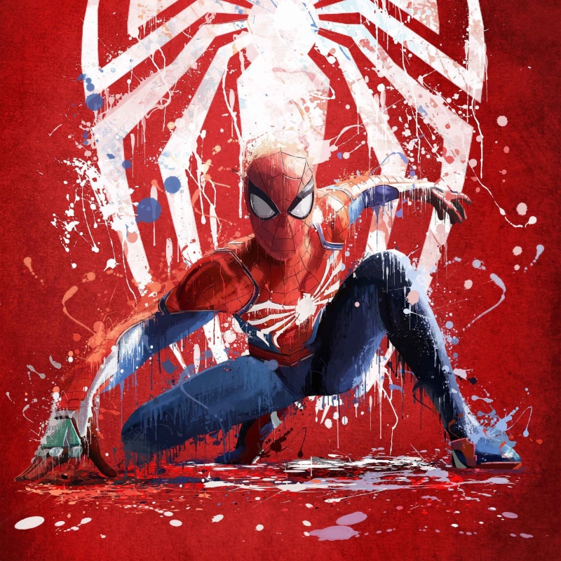 Spider-Man, PS4, Red, HD, Artwork, 1080P