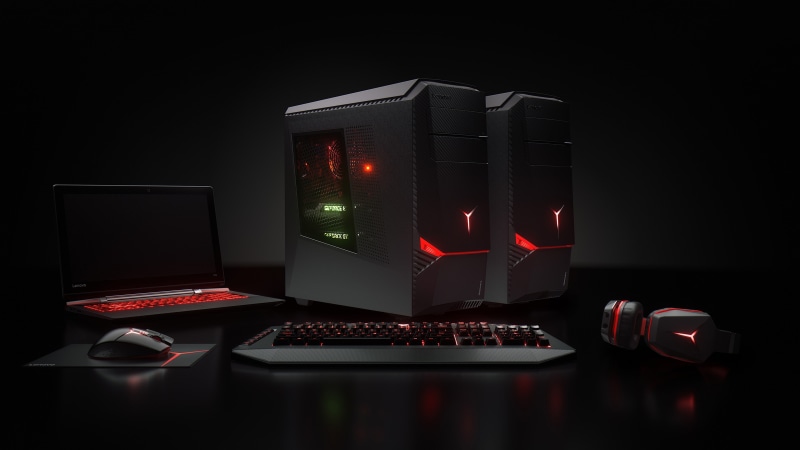 no people, desktop pc, computer equipment, keyboard, gaming pc, black background, lenovo, games, wireless technology, technology, computer network, data