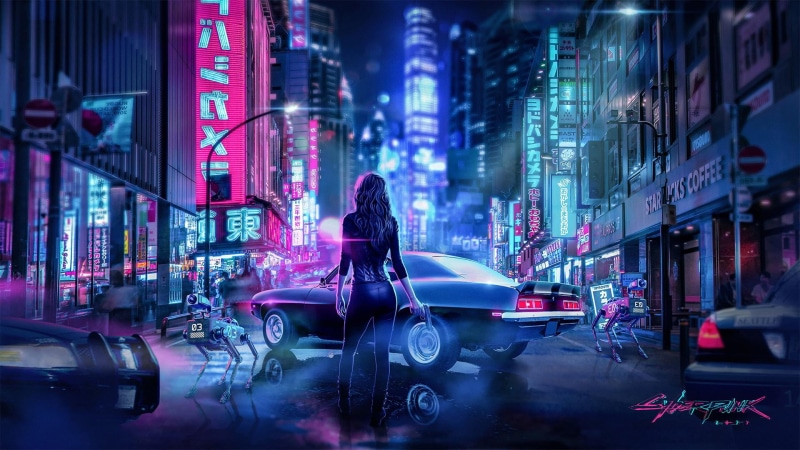 cyberpunk, 1080P, Cyberpunk 2077, fan art, JivoStudio, neon