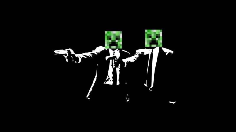 copy space, full length, creeper, 1080P, cut out, indoors, gun, standing, fiction, Minecraft, male likeness, pulp, no people, representation