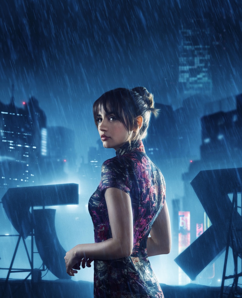wearing, Blade Runner 2049, red, neck, 4K, Joi, Ana de Armas, black, turtle, top, woman, 5K