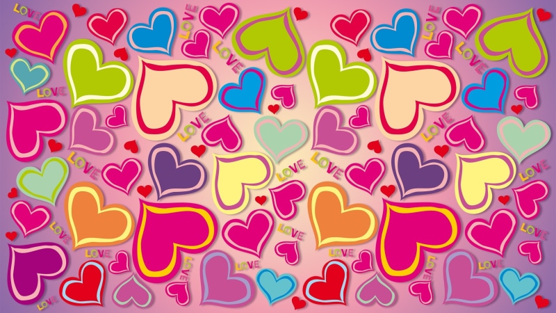 Colorful, 2K, Love, Hearts