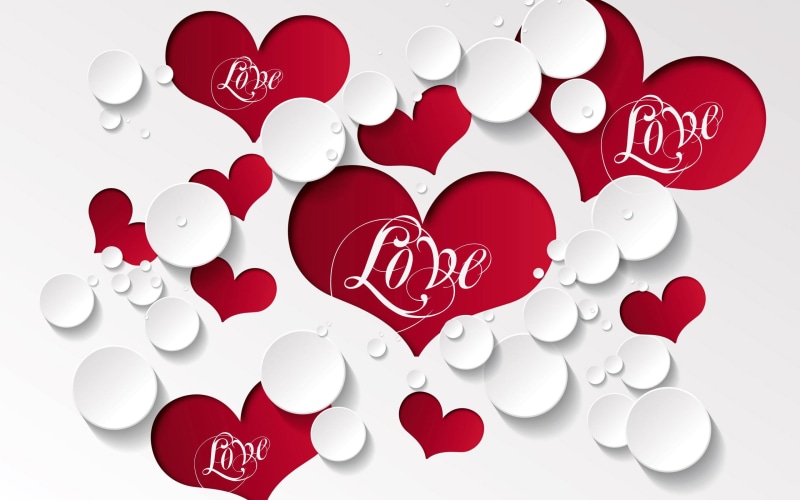 love, hearts, 2K, red