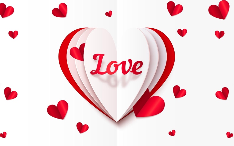 paper, 2K, heart, love