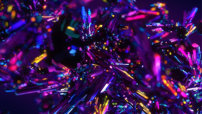 glow, colorful, crystal, crystals, shining, glowing, cristal, shine, 4K, purple, colors