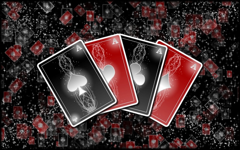 cards, 1080P, glowing, glow, poker, aces, ace