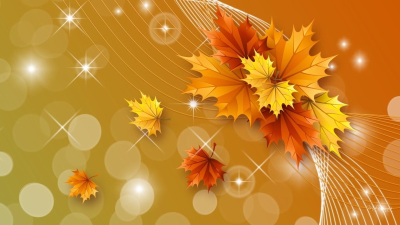 autumn, 3d and abstract, sparkles, 1080P, glow, bokeh, stars, bright, leaves, firefox persona, fall
