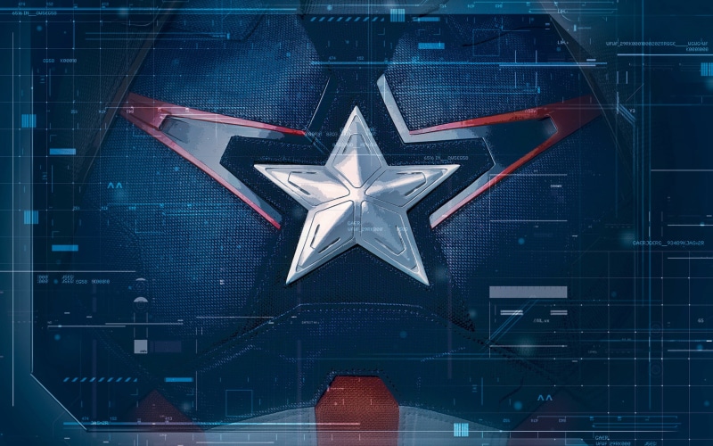 interfaces, stars, superhero, lines, Marvel Comics, Captain America, Avengers: Age of Ultron, The Avengers, blue background, technology, 2K