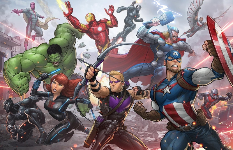 creativity, inflatable, Captain America, lifestyles, The Avengers, high angle view, transportation, city, The Avengers: Age of Ultron, Black Widow, illustration
