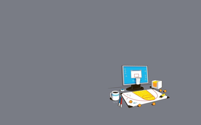 simple, data, coffee, computer Monitor, cable, minimalism, humor, mobile Phone, symbol, computer Icon, people, monitor, digital art, flat, basketball, 720P