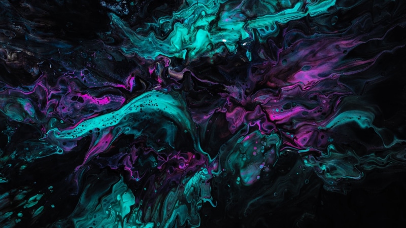 Smoke, Turquoise, Abstract, 3D, Purple, 4K
