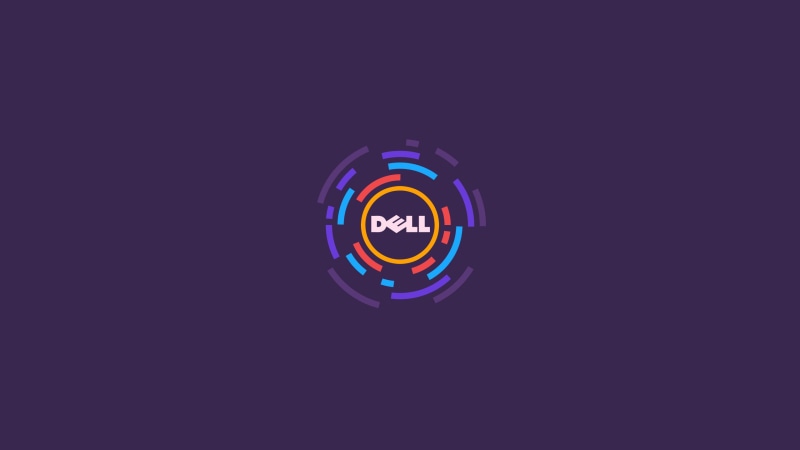 minimalism, 2K, purple background, simple, Dell, purple