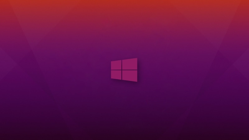 pink, purple background, 1080P, Windows 10, logo, purple