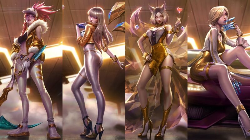 League of Legends, Evelynn (League of Legends), 4K, Ahri (League of Legends), Akali(League of Legends), K/DA