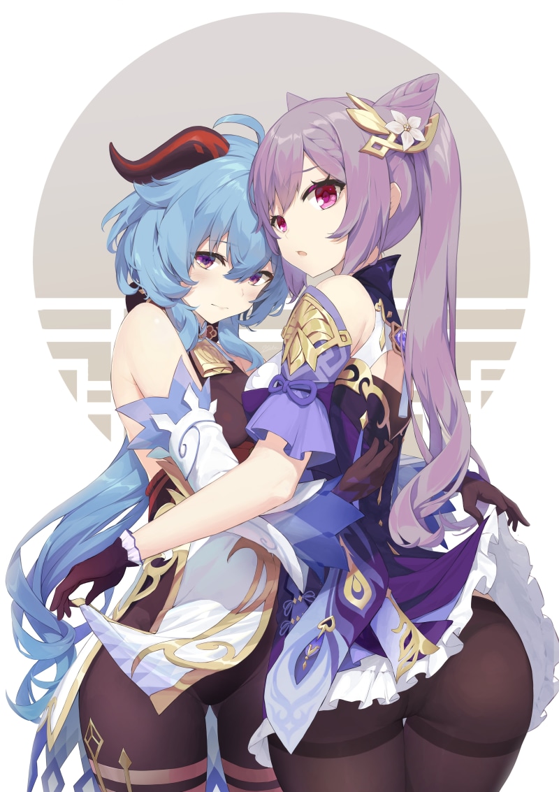 4K, Genshin Impact, keqing (genshin impact), anime girls, Ganyu (Genshin Impact)