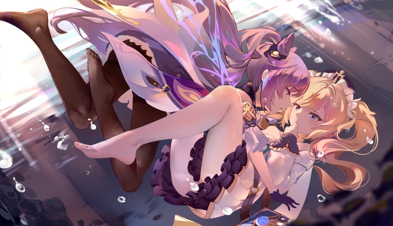 Genshin Impact, keqing (genshin impact), barbara (genshin impact), anime girls, 2K
