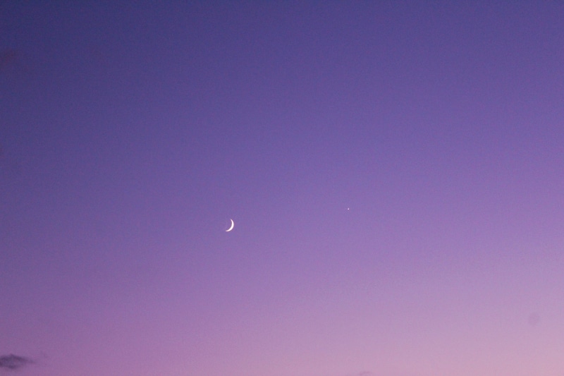 half moon, low angle view, tranquil scene, pastel, purple, moon, pink color, planetary moon, no people, astrology, 5K, sky, purpke, beauty in nature, pink