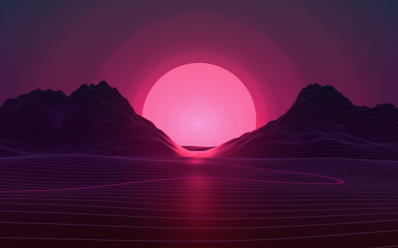 2K, Neon, k, sunset