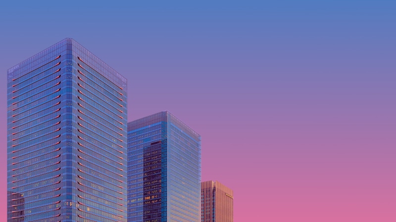 skyscraper, vaporwave, 2K, purple sky