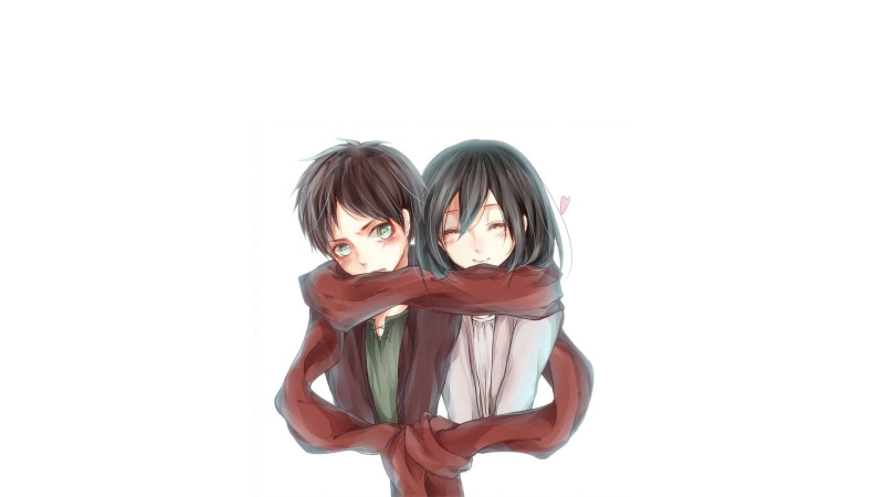 1080P, Attack On Titan, Anime, Eren Yeager, Mikasa Ackerman