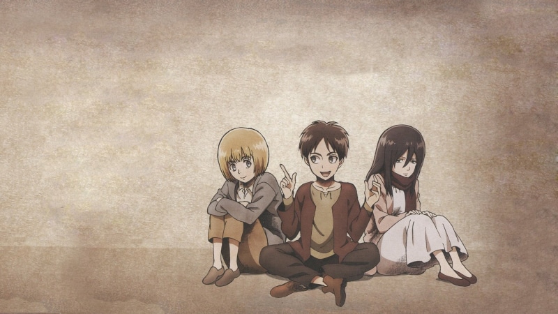 Attack On Titan, Eren Yeager, Mikasa Ackerman, Anime, 1080P, Armin Arlert