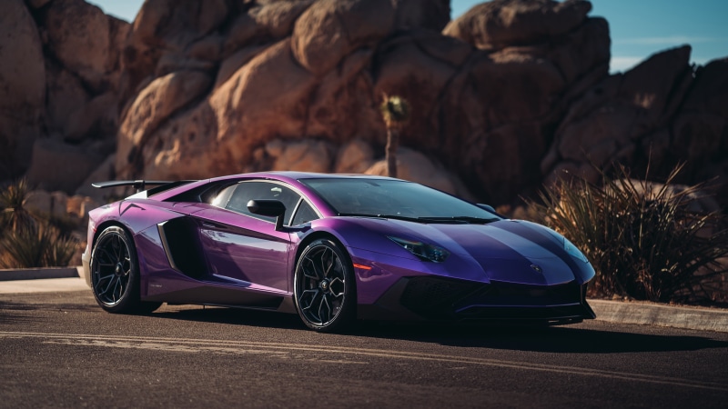Sport Car, Supercar, Purple Car, Lamborghini, Lamborghini Aventador, Car, 4K, Vehicle