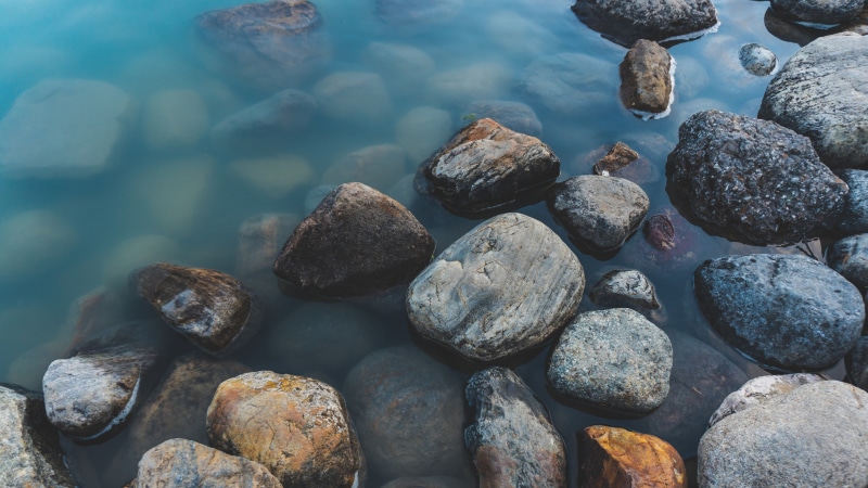 stone - Object, rocks, landscape, rock, pattern, sea, pebble, reflection, gray, nature, river, stone, blue, large group of objects, close-up, outdoors