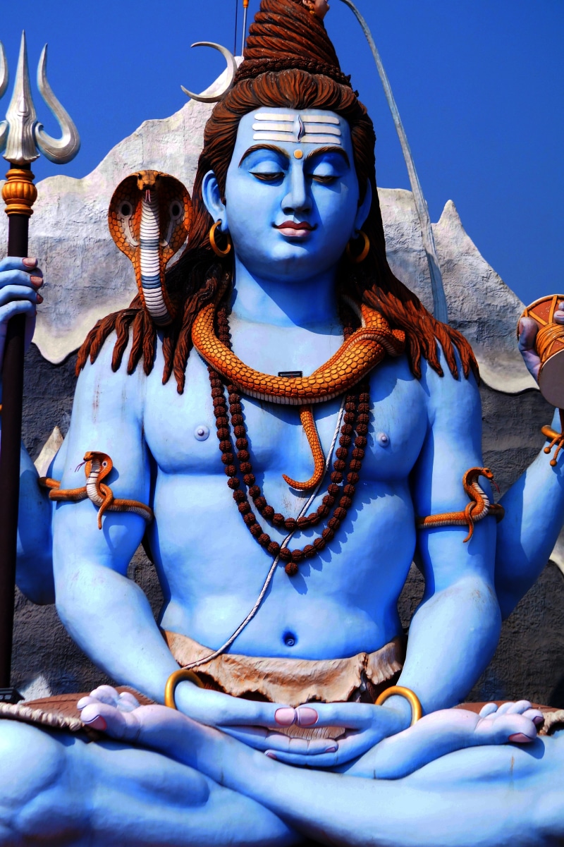 spirituality, 5K, indian, art and craft, blue, male likeness, statue, hinduism, representation, fantasy, day, creativity, craft, human representation