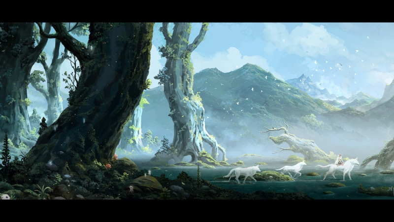Moro, Studio Ghibli, Princess Mononoke, San, Mononoke, anime, landscape, 720P