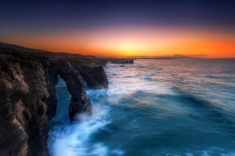 rocky mountain, colors, cliff, lapse, beach, photography, time, sea, dusk, coastline, ocean  beach, landscape, españa, time lapse photography, nikon d800e