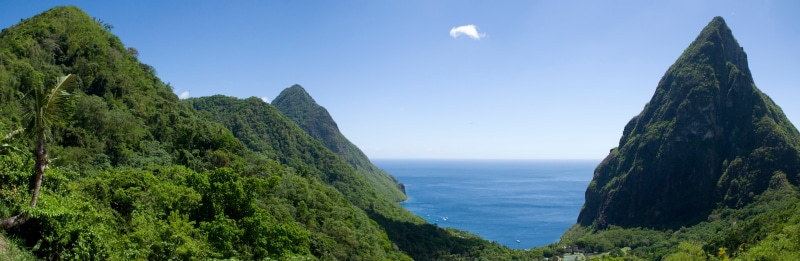 nature, sky, clouds, tourist, boats, mountains, volcano, sun, nikon, colours, mountain, warm, Gros Piton, Ladera, scenics, s, panorama, landscape, colors