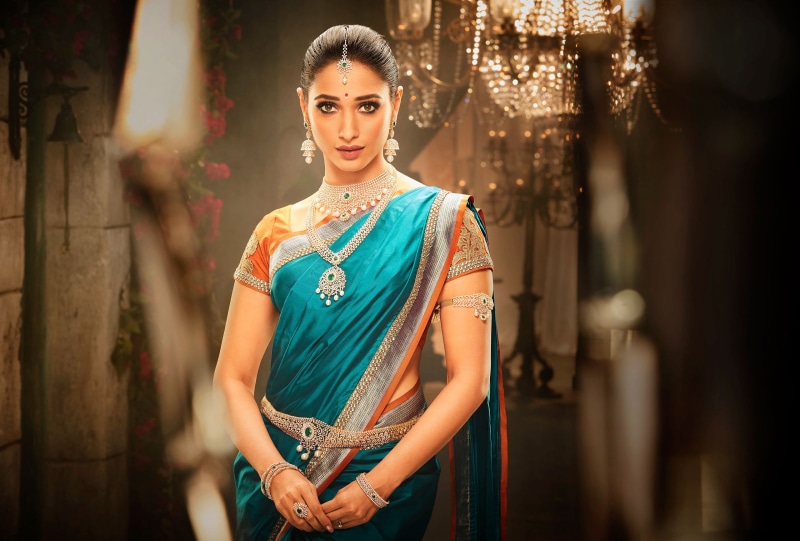 South Indian, 4K, Tamannaah, Ethnic wear, Saree, Traditional, Actress, 4K