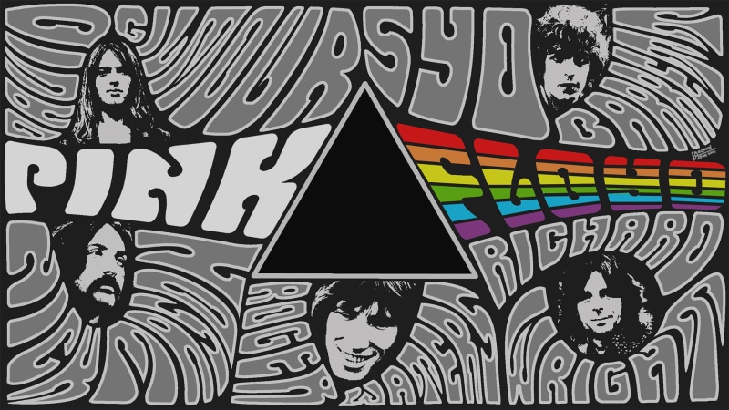 pink, graffiti, Syd Barrett, band, psychedelic, technology, vector, Richard Wright, art, David Gilmour, indoors, wall - building feature, shape, backgrounds