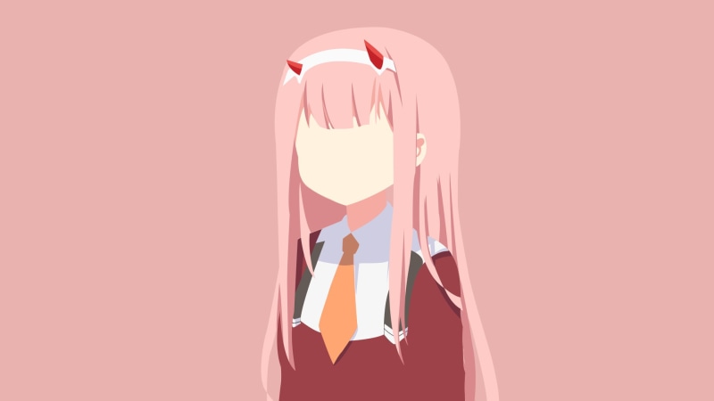 pink hair, anime girls, anime, Zero Two (Darling in the FranXX), Darling in the FranXX, minimalism, 1080P
