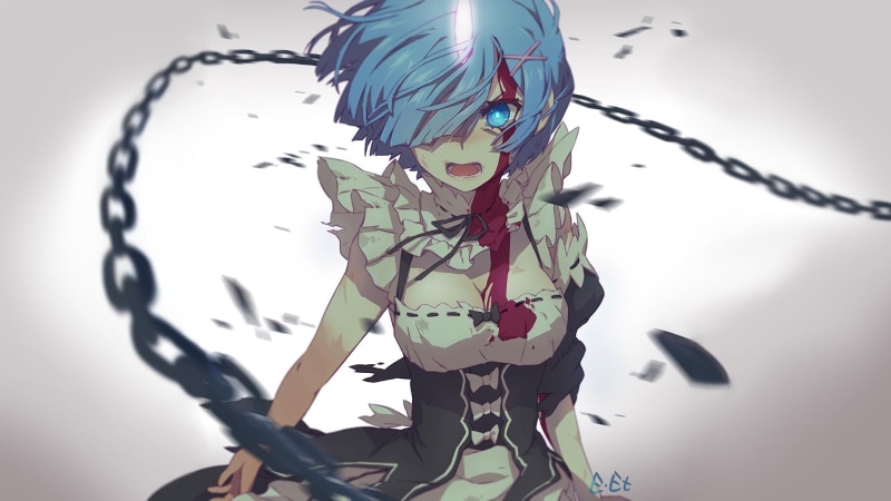 anime, cute, rezero, 1080P, ram, rem, kawaii