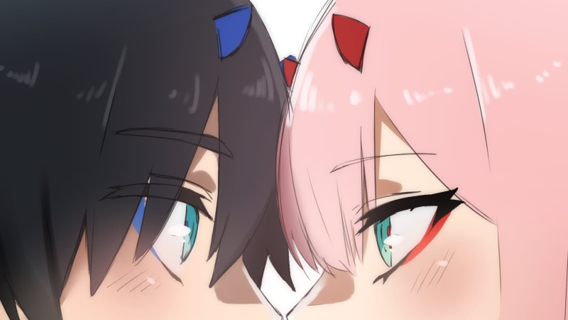 1080P, Zero Two (Darling in the FranXX), Code:016 (Hiro), anime, Darling in the FranXX, Darling the franxx, Code:002